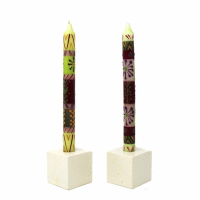 Hand-Painted Unscented Dinner Candles, Set of 2 (Kileo Design)