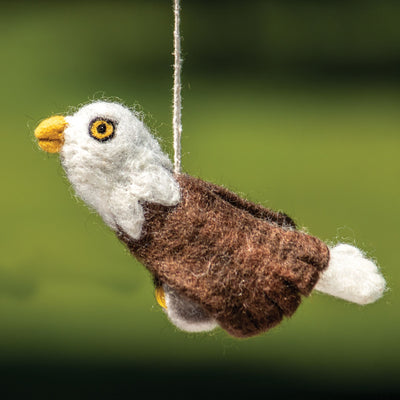 Wild Woolies Felt Bird Garden Ornament - Bald Eagle
