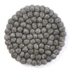 Felt Ball Trivets: Round, Dark Grey