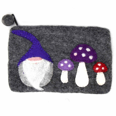 Handcrafted Gnome & Mushroom Pouch