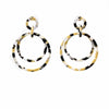 Light Blonde Tortoise Shell Double Circle Drop Earrings