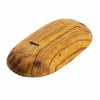 Large Oval Olive Wood Bowl with Bone Inlay Accent