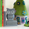 Handmade Mama & Baby Owl Book Ends, Carved Palewa Stone
