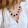 Floating Stone & Maasai Bead Necklace, Navy