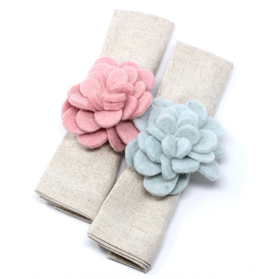 Hand-felted Zinnia Napkin Rings, Set of Four Colors