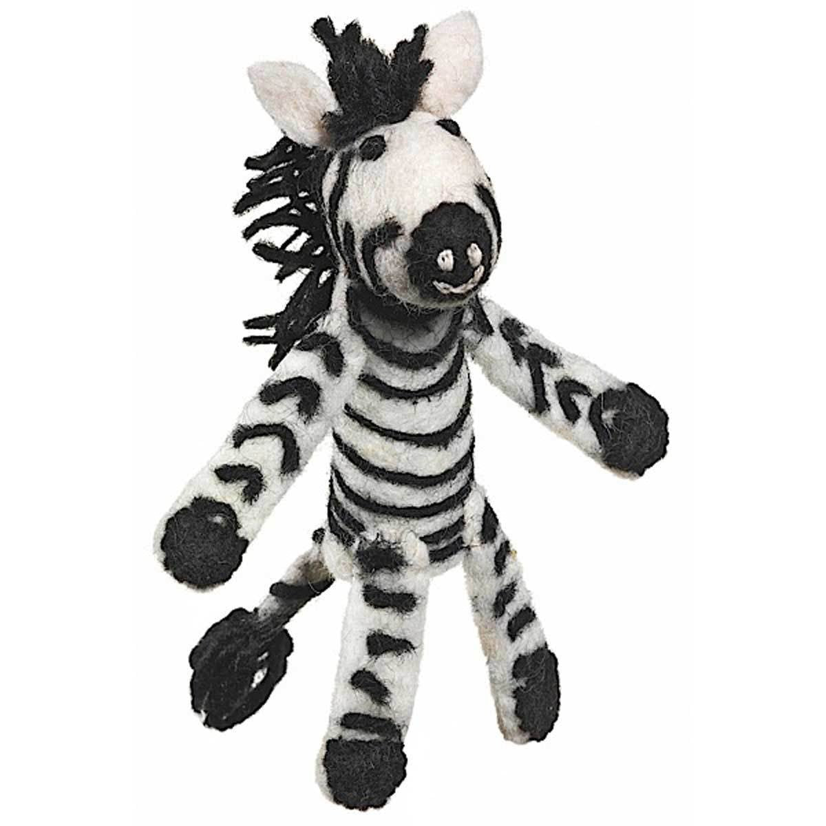 Woolie Finger Puppet - Zebra