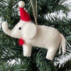 White Elephant Santa Handmade Felt Ornament