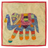 Upcycled Decorative Pillow Cover with Elephant Applique - Colors will Vary