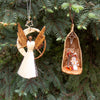 Angel Swinging on Crescent Moon Ornament, Sisal and Banana Fiber