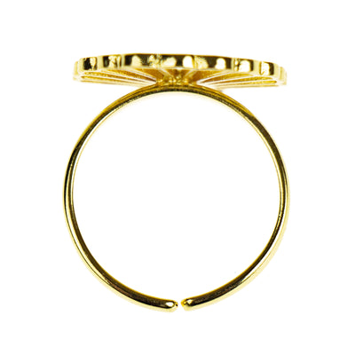 Handmade Shell Golden Brass Ring