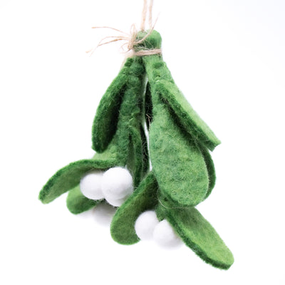 Mistletoe Handmade Felt Ornaments, Set of 2