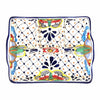Encantada Handmade Pottery 9" Divided Platter, Dots & Flowers