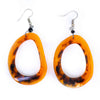 Elongated Dangle Horn Earrings, Orange