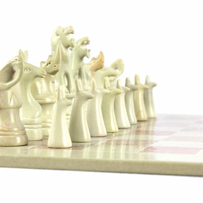 Hand Carved Soapstone Safari Animal Chess Set