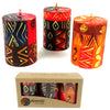 Unscented Hand-Painted Votive Candles, Boxed Set of 3 (Bongazi Design)