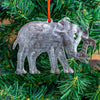 Elephant Haitian Metal Drum Christmas Ornament, Set of 2