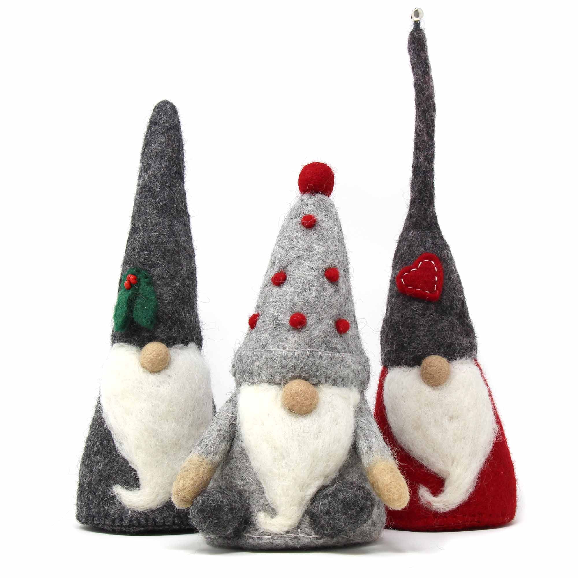 Hand Crafted Felt: Holiday Gnomes Trio