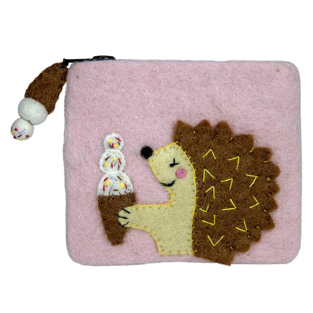 Felt Coin Purse - Hungry Hedgehog