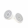 Mexican Taxco Alpaca Silver Spiral Stud Earrings