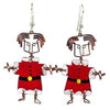 Set of 10 Dancing Girl Santa Earrings