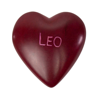 Handcarved Zodiac Kisii Soapstone Hearts, Set of 5: LEO