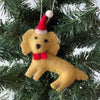 Labradoodle Santa Dog Handmade Felt Ornaments, Set of 2