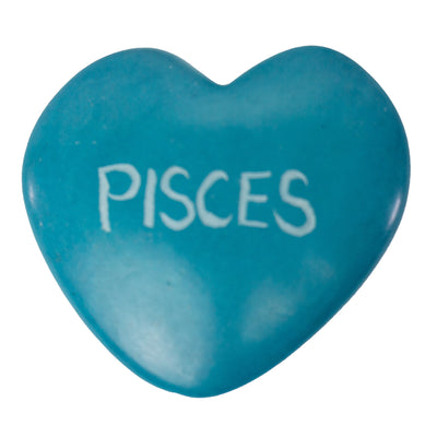 Handcarved Zodiac Kisii Soapstone Hearts, Set of 5: PISCES