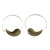 Brass Leaf Design Spiral Earrings