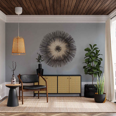 Large Palm Sun Circle, Black 47 inch