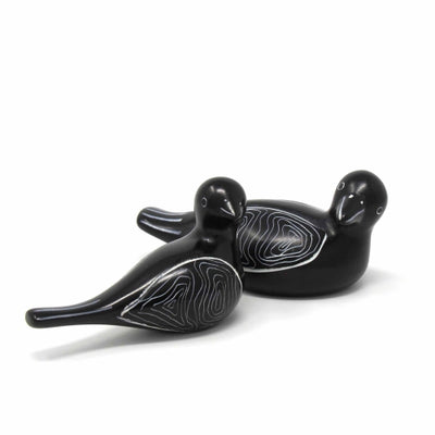 Soapstone Black Birds - Set of Two