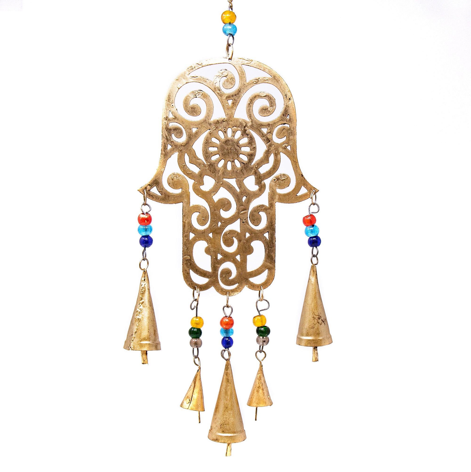 Handmade Recycled Iron Hamsa Hand Garden Chime