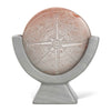 Compass Soapstone Sculpture, Light Gray Stone in Banana Fiber Box