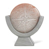 Compass Soapstone Sculpture, Light Gray Stone