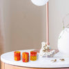 Unscented Hand-Painted Votive Candles, Boxed Set of 3 (Zahabu Design)