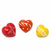 Mini Colorful Soapstone Hearts in Assorted Colors with Designs, Set of 10