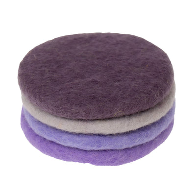 Handcrafted Felt Macaroon Trivet & Coaster Gift Set in Lilac Dusk