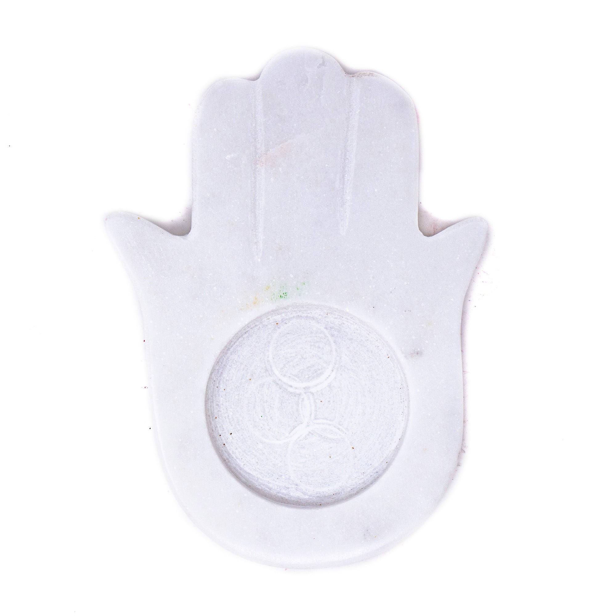 DNL WS Handmade Marble Hamsa Hand Tea Light